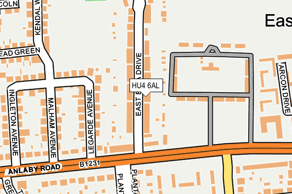 HU4 6AL map - OS OpenMap – Local (Ordnance Survey) HU4 6AL map - OS OpenMap – Local (Ordnance Survey)