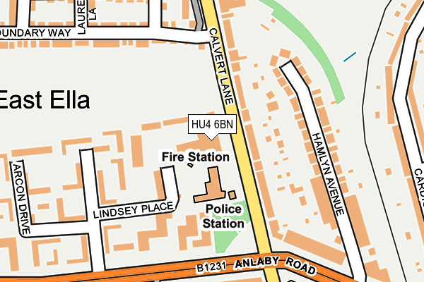 HU4 6BN map - OS OpenMap – Local (Ordnance Survey) HU4 6BN map - OS OpenMap – Local (Ordnance Survey)