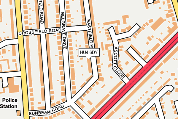 HU4 6DY map - OS OpenMap – Local (Ordnance Survey) HU4 6DY map - OS OpenMap – Local (Ordnance Survey)
