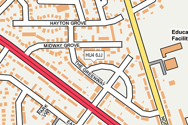 HU4 6JJ map - OS OpenMap – Local (Ordnance Survey) HU4 6JJ map - OS OpenMap – Local (Ordnance Survey)