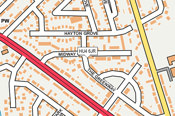 HU4 6JR map - OS OpenMap – Local (Ordnance Survey) HU4 6JR map - OS OpenMap – Local (Ordnance Survey)