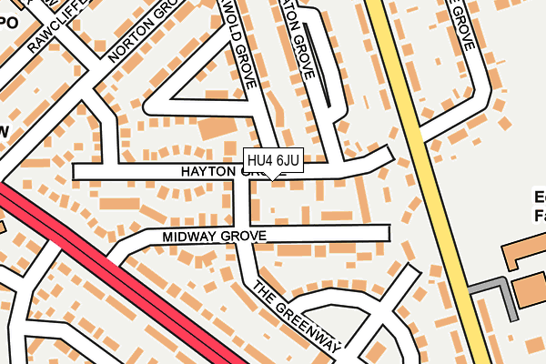 HU4 6JU map - OS OpenMap – Local (Ordnance Survey)