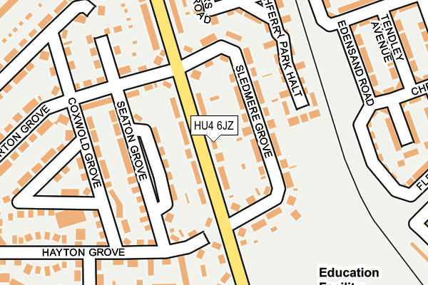 HU4 6JZ map - OS OpenMap – Local (Ordnance Survey) HU4 6JZ map - OS OpenMap – Local (Ordnance Survey)
