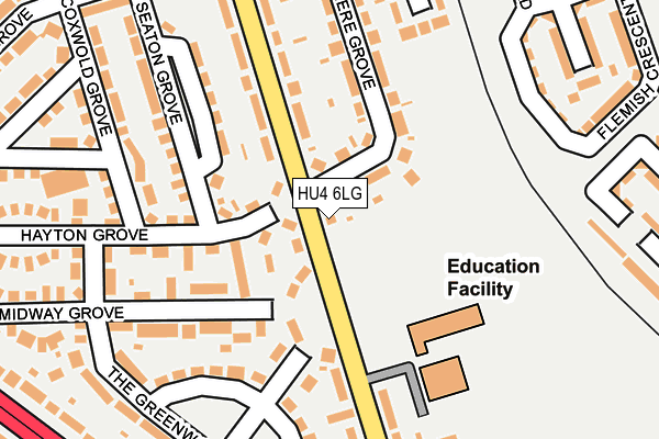 HU4 6LG map - OS OpenMap – Local (Ordnance Survey) HU4 6LG map - OS OpenMap – Local (Ordnance Survey)