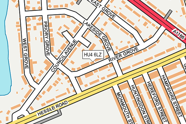 HU4 6LZ map - OS OpenMap – Local (Ordnance Survey) HU4 6LZ map - OS OpenMap – Local (Ordnance Survey)