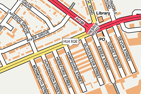 HU4 6QE map - OS OpenMap – Local (Ordnance Survey) HU4 6QE map - OS OpenMap – Local (Ordnance Survey)