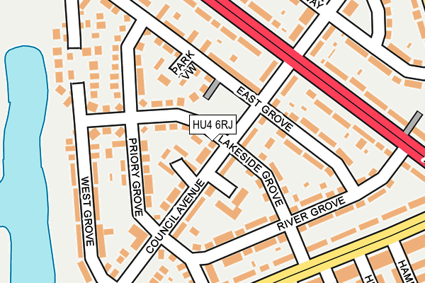 HU4 6RJ map - OS OpenMap – Local (Ordnance Survey) HU4 6RJ map - OS OpenMap – Local (Ordnance Survey)