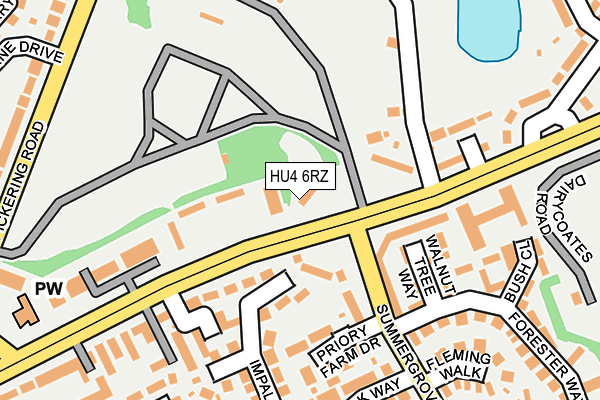 HU4 6RZ map - OS OpenMap – Local (Ordnance Survey) HU4 6RZ map - OS OpenMap – Local (Ordnance Survey)