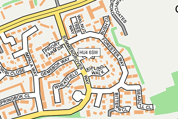 HU4 6SW map - OS OpenMap – Local (Ordnance Survey) HU4 6SW map - OS OpenMap – Local (Ordnance Survey)