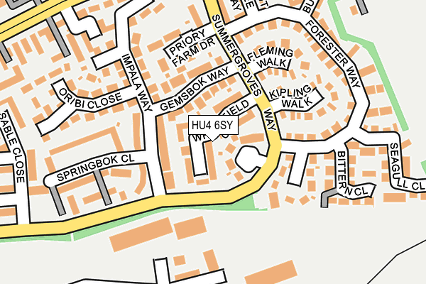 HU4 6SY map - OS OpenMap – Local (Ordnance Survey) HU4 6SY map - OS OpenMap – Local (Ordnance Survey)