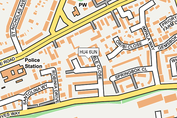 HU4 6UN map - OS OpenMap – Local (Ordnance Survey)