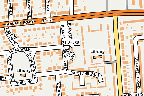 HU4 6XB map - OS OpenMap – Local (Ordnance Survey) HU4 6XB map - OS OpenMap – Local (Ordnance Survey)