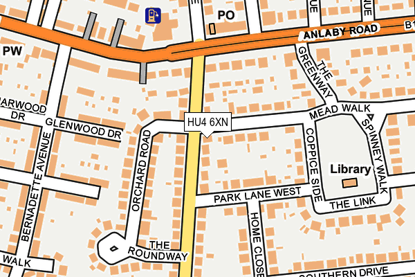 HU4 6XN map - OS OpenMap – Local (Ordnance Survey) HU4 6XN map - OS OpenMap – Local (Ordnance Survey)