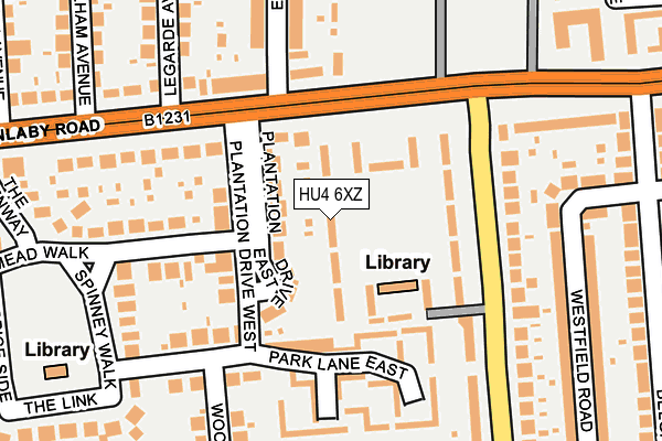 HU4 6XZ map - OS OpenMap – Local (Ordnance Survey) HU4 6XZ map - OS OpenMap – Local (Ordnance Survey)