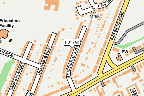 HU4 7AH map - OS OpenMap – Local (Ordnance Survey) HU4 7AH map - OS OpenMap – Local (Ordnance Survey)