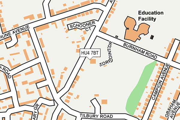 HU4 7BT map - OS OpenMap – Local (Ordnance Survey) HU4 7BT map - OS OpenMap – Local (Ordnance Survey)