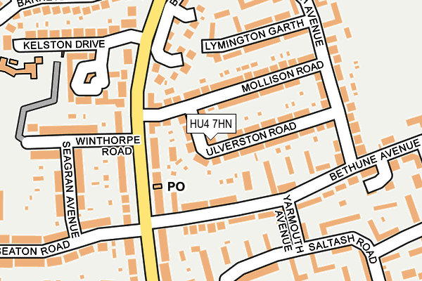 HU4 7HN map - OS OpenMap – Local (Ordnance Survey) HU4 7HN map - OS OpenMap – Local (Ordnance Survey)