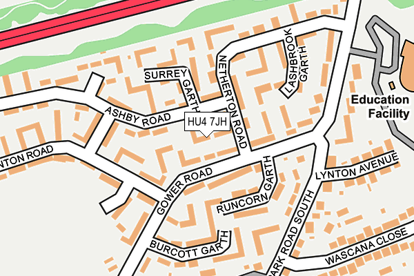 HU4 7JH map - OS OpenMap – Local (Ordnance Survey) HU4 7JH map - OS OpenMap – Local (Ordnance Survey)