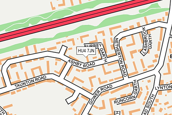 HU4 7JN map - OS OpenMap – Local (Ordnance Survey) HU4 7JN map - OS OpenMap – Local (Ordnance Survey)