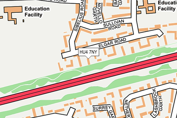 HU4 7NY map - OS OpenMap – Local (Ordnance Survey) HU4 7NY map - OS OpenMap – Local (Ordnance Survey)