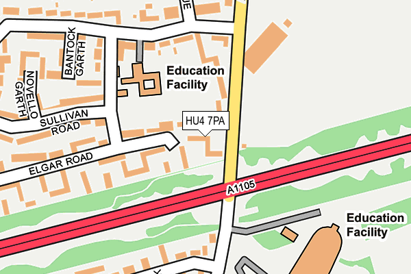 HU4 7PA map - OS OpenMap – Local (Ordnance Survey) HU4 7PA map - OS OpenMap – Local (Ordnance Survey)