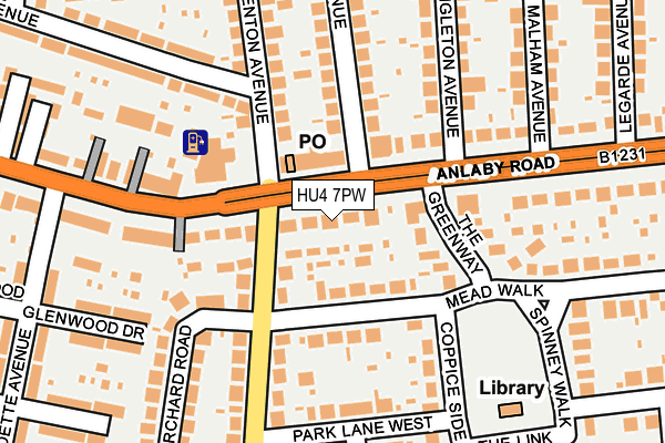 HU4 7PW map - OS OpenMap – Local (Ordnance Survey) HU4 7PW map - OS OpenMap – Local (Ordnance Survey)