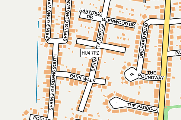 HU4 7PZ map - OS OpenMap – Local (Ordnance Survey) HU4 7PZ map - OS OpenMap – Local (Ordnance Survey)