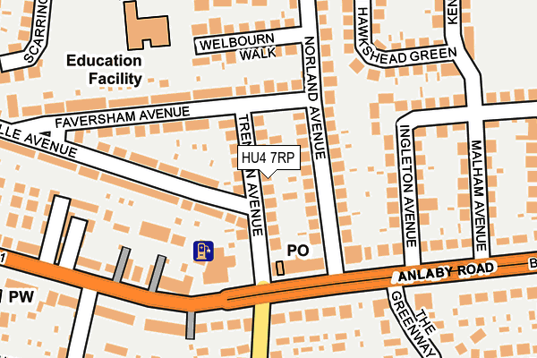 HU4 7RP map - OS OpenMap – Local (Ordnance Survey) HU4 7RP map - OS OpenMap – Local (Ordnance Survey)