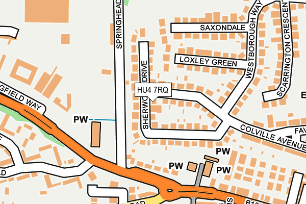 HU4 7RQ map - OS OpenMap – Local (Ordnance Survey) HU4 7RQ map - OS OpenMap – Local (Ordnance Survey)