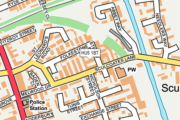 HU5 1BT map - OS OpenMap – Local (Ordnance Survey)