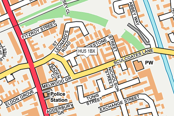 HU5 1BX map - OS OpenMap – Local (Ordnance Survey) HU5 1BX map - OS OpenMap – Local (Ordnance Survey)