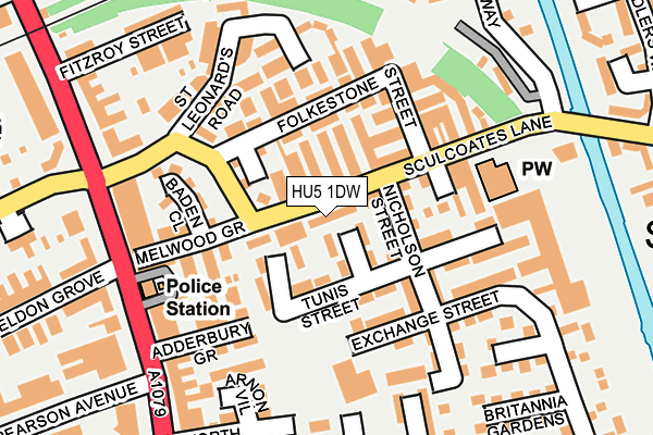 HU5 1DW map - OS OpenMap – Local (Ordnance Survey) HU5 1DW map - OS OpenMap – Local (Ordnance Survey)