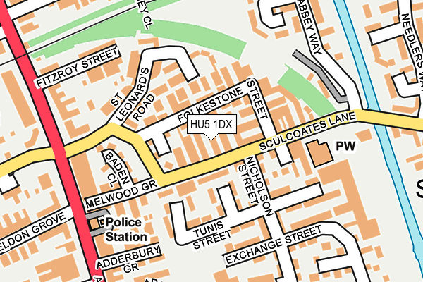 HU5 1DX map - OS OpenMap – Local (Ordnance Survey) HU5 1DX map - OS OpenMap – Local (Ordnance Survey)