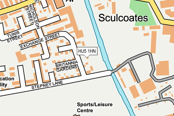 HU5 1HN map - OS OpenMap – Local (Ordnance Survey) HU5 1HN map - OS OpenMap – Local (Ordnance Survey)