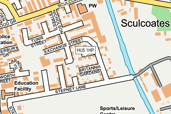 HU5 1HP map - OS OpenMap – Local (Ordnance Survey) HU5 1HP map - OS OpenMap – Local (Ordnance Survey)