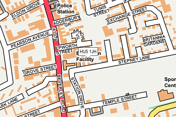 HU5 1JH map - OS OpenMap – Local (Ordnance Survey)