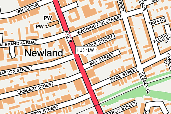 HU5 1LW map - OS OpenMap – Local (Ordnance Survey) HU5 1LW map - OS OpenMap – Local (Ordnance Survey)