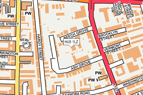 HU5 1LZ map - OS OpenMap – Local (Ordnance Survey) HU5 1LZ map - OS OpenMap – Local (Ordnance Survey)