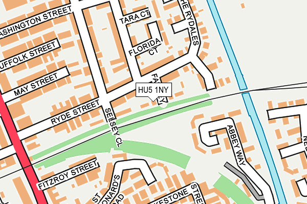 HU5 1NY map - OS OpenMap – Local (Ordnance Survey) HU5 1NY map - OS OpenMap – Local (Ordnance Survey)