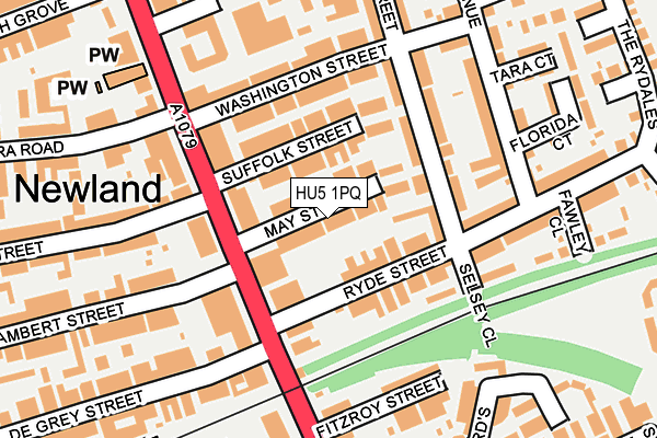 HU5 1PQ map - OS OpenMap – Local (Ordnance Survey) HU5 1PQ map - OS OpenMap – Local (Ordnance Survey)