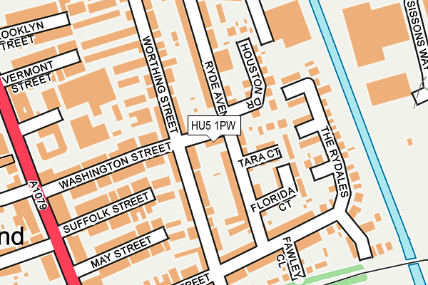 HU5 1PW map - OS OpenMap – Local (Ordnance Survey) HU5 1PW map - OS OpenMap – Local (Ordnance Survey)