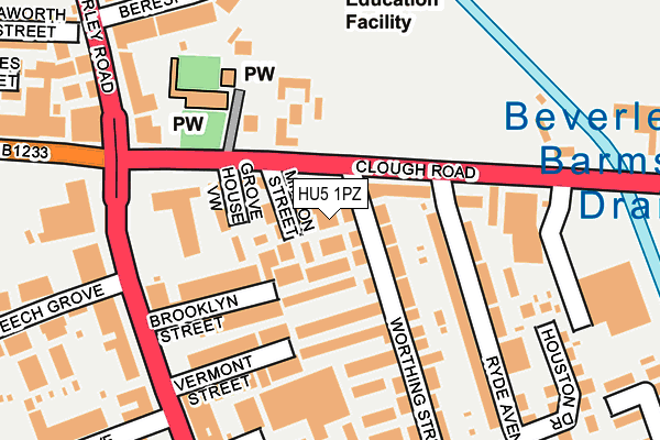 HU5 1PZ map - OS OpenMap – Local (Ordnance Survey) HU5 1PZ map - OS OpenMap – Local (Ordnance Survey)