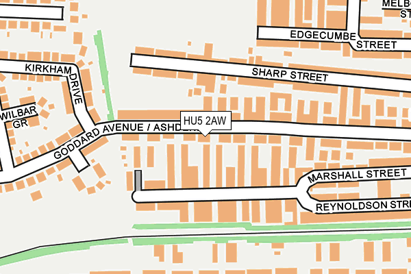 HU5 2AW map - OS OpenMap – Local (Ordnance Survey) HU5 2AW map - OS OpenMap – Local (Ordnance Survey)