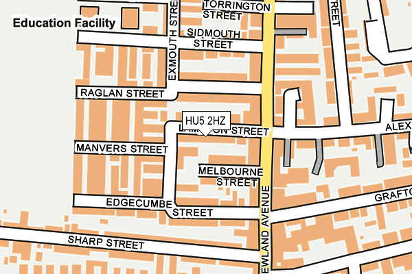 HU5 2HZ map - OS OpenMap – Local (Ordnance Survey)