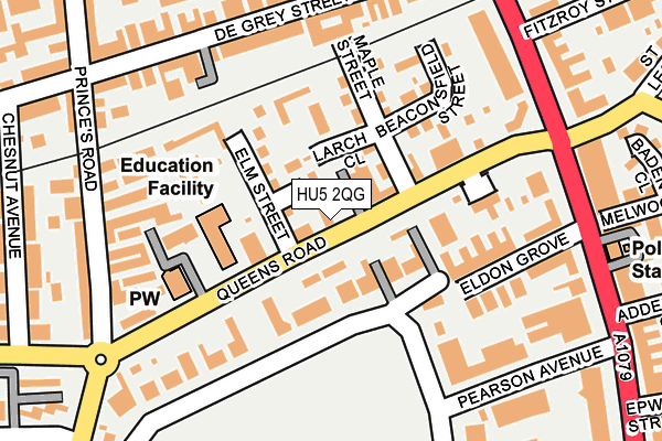 HU5 2QG map - OS OpenMap – Local (Ordnance Survey) HU5 2QG map - OS OpenMap – Local (Ordnance Survey)