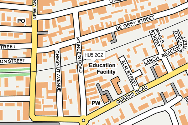HU5 2QZ map - OS OpenMap – Local (Ordnance Survey) HU5 2QZ map - OS OpenMap – Local (Ordnance Survey)