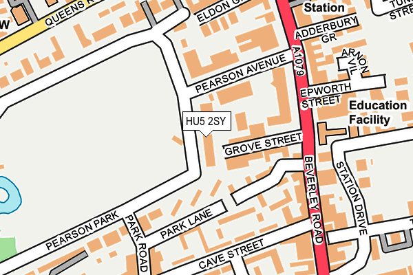 HU5 2SY map - OS OpenMap – Local (Ordnance Survey) HU5 2SY map - OS OpenMap – Local (Ordnance Survey)
