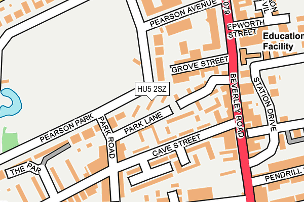 HU5 2SZ map - OS OpenMap – Local (Ordnance Survey) HU5 2SZ map - OS OpenMap – Local (Ordnance Survey)