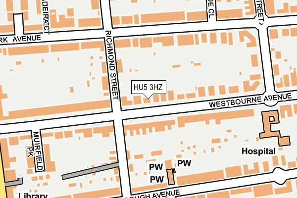 HU5 3HZ map - OS OpenMap – Local (Ordnance Survey)