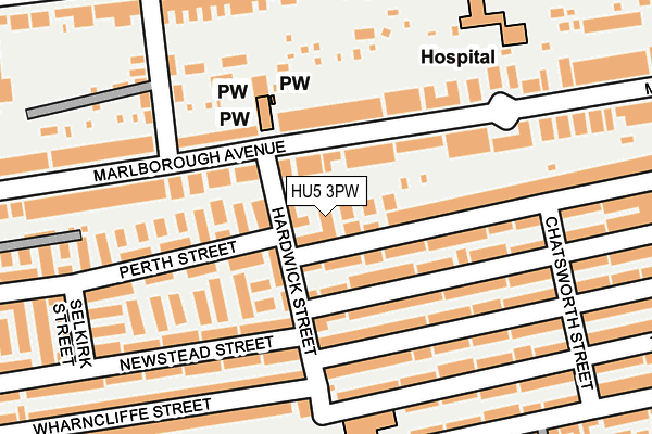 HU5 3PW map - OS OpenMap – Local (Ordnance Survey) HU5 3PW map - OS OpenMap – Local (Ordnance Survey)